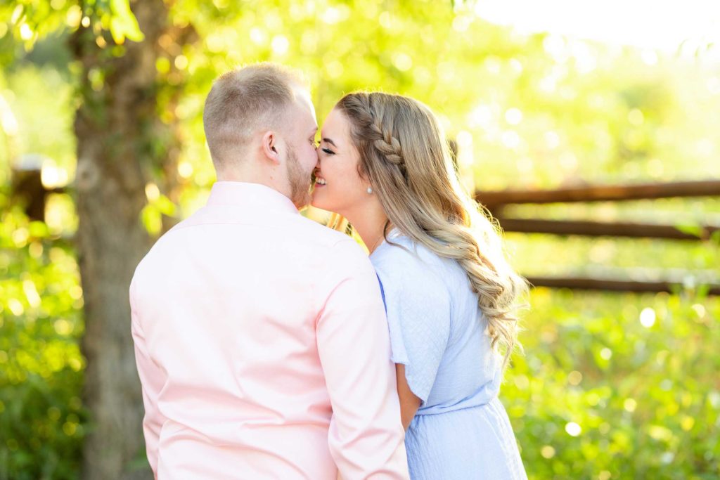 natural light LDS engagement picture