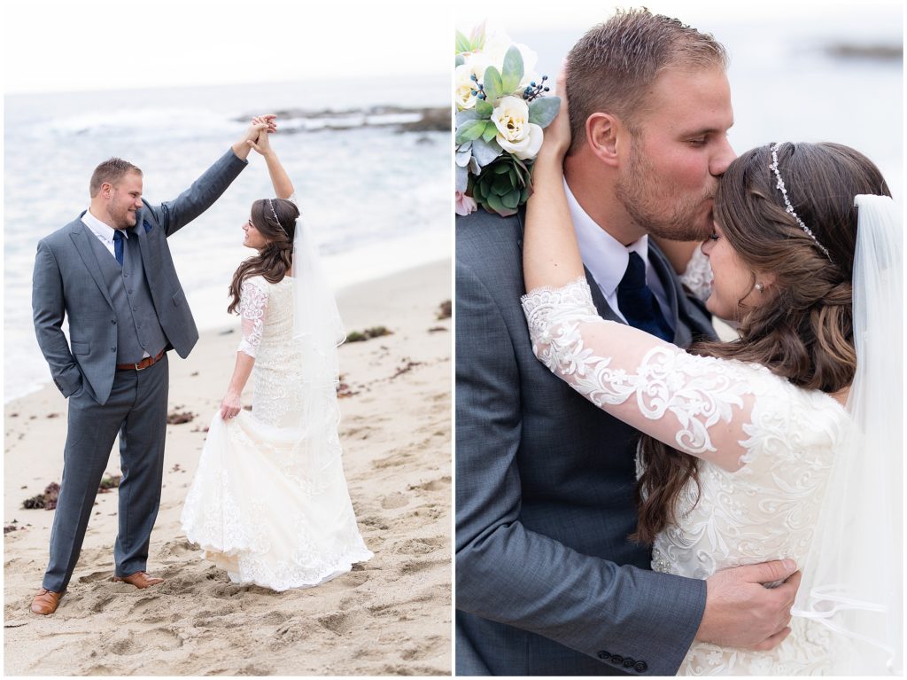 beach bridals natural light bride groom LDS