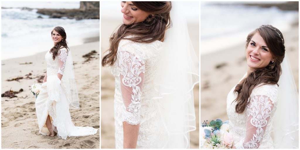 beach bridals natural light bride groom LDS